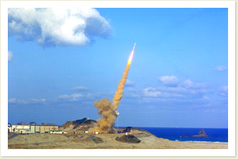 小型ロケット発射場から1980年に打ち上げられたLS-Cロケット。 （提供：JAXA）