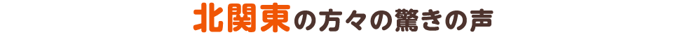 北関東の方々の驚きの声