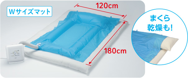 マットだからこそダブルサイズまで広範囲に乾燥可能