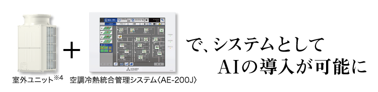 室外ユニット※3+空調冷熱統合管理システム〈AE-200J〉で、システムとしてAIの導入が可能に
