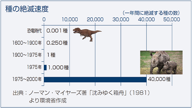 グラフ：種の絶滅速度