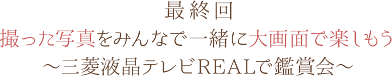 最終回 撮った写真をみんなで一緒に大画面で楽しもう ~三菱液晶テレビREALで鑑賞会~