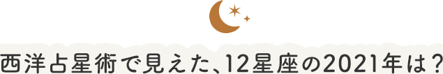 西洋占星術で見えた、12星座の2021年は