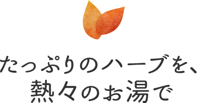 たっぷりのハーブを、熱々のお湯で