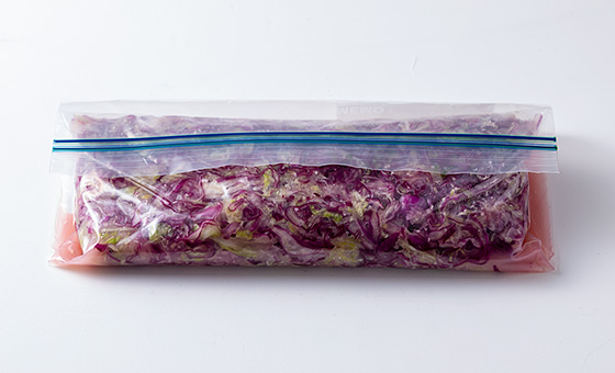 ジッパー付きの保存袋に入れた画像