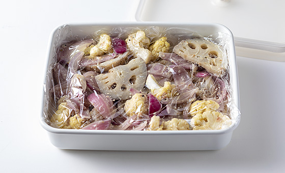 落としラップをしている画像