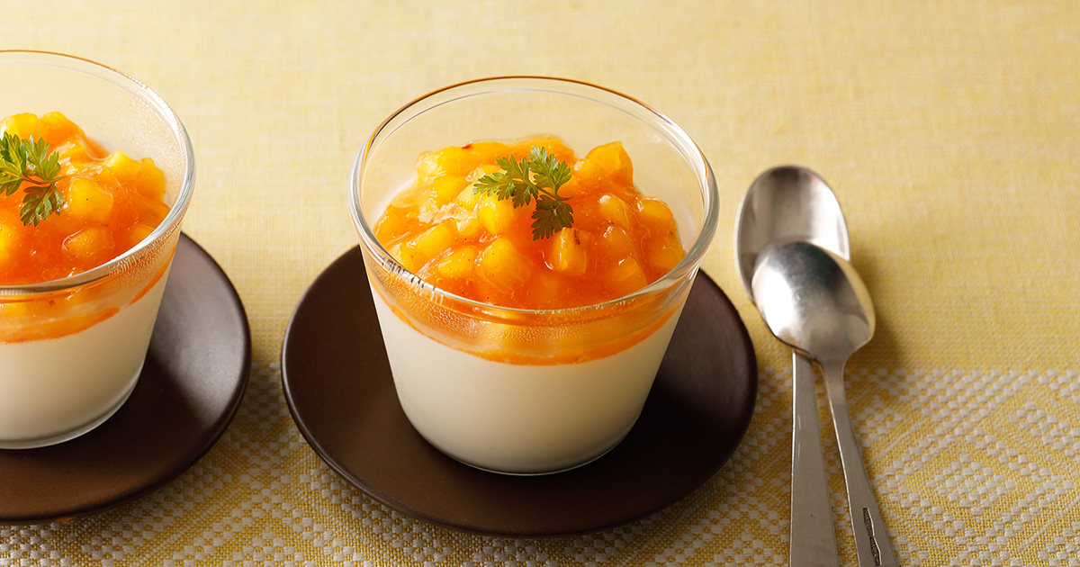 おやつ 柿ソースのパンナコッタ｜三菱電機 CME（CLUB MITSUBISHI