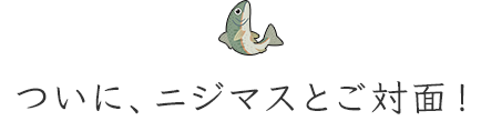 ついに、ニジマスとご対面!