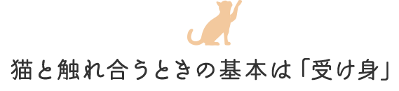 猫と触れ合うときの基本は「受け身」