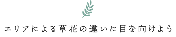 エリアによる草花の違いに目を向けよう