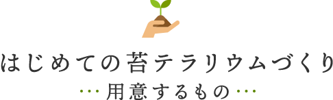 はじめての苔テラリウムづくり~用意するもの~