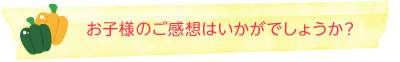 お子様のご感想はいかがでしょうか？ 