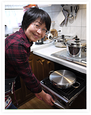 画像：グリルディッシュにお米をセットした写真