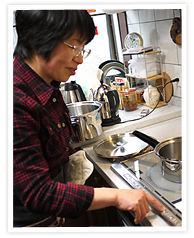 画像：かんたんタイマーのスイッチを入れてる写真