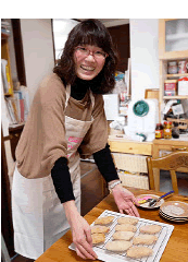 画像：網に並べた様子