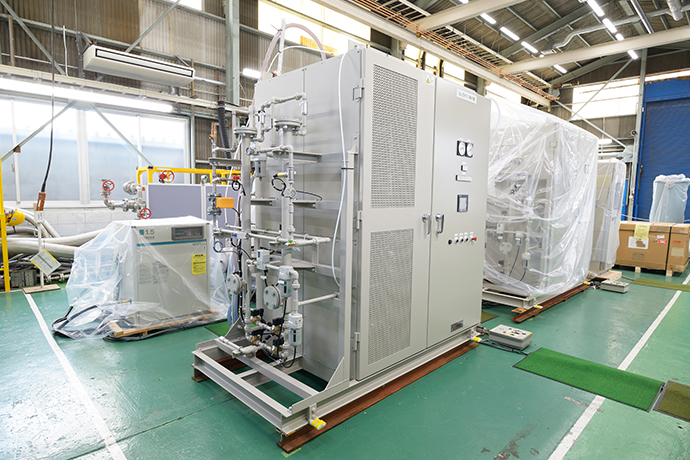 神戸製作所オゾン試験棟内の水処理システム