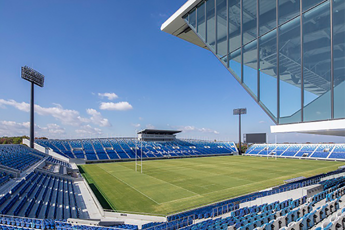 熊谷ラグビー場では、世界規模なラグビーの大会3試合が行われた（埼玉県庁HPより）