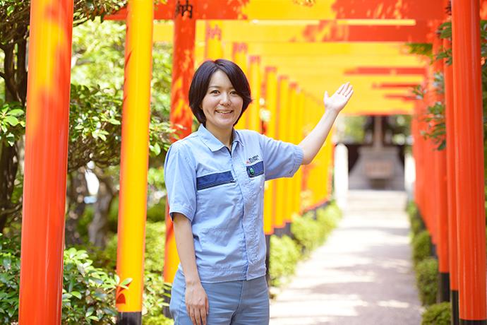 姫路製作所では商売繁盛や安全を祈願して構内に「末廣稲荷神社」がある