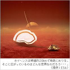 ホイヘンスは時速約20kmで地表におりる。そこに広がっているのはどんな世界なのだろう・・・。
