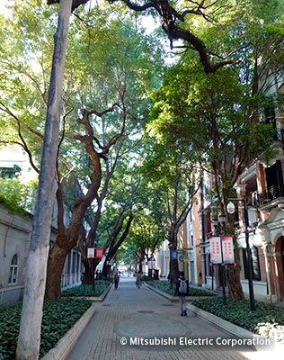 「沙面島」の街並み。