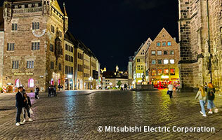 ニュルンベルクの夜景。ドイツには中世の雰囲気を残す街並みがあちこちにある