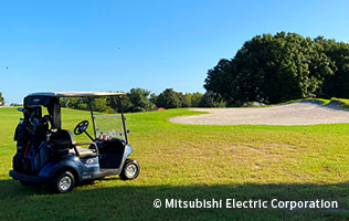 ゴルフカートでコース内を走行出来ることに驚き。