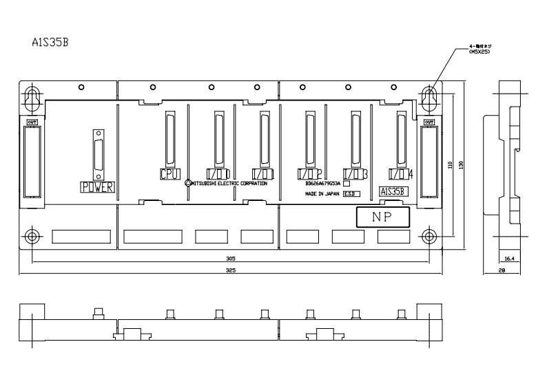 A1S35B ダウンロード(外形図・CAD) シーケンサ MELSEC シーケンサ