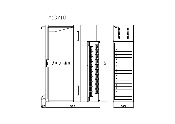 A1SY10 ダウンロード(外形図・CAD) MELSEC-A シーケンサ MELSEC 仕様
