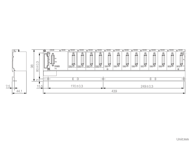 Q312B-E ダウンロード(外形図・CAD) シーケンサ MELSEC シーケンサ ...