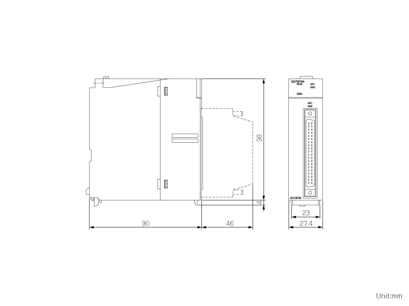 QD75P2N ダウンロード(外形図・CAD) MELSEC-Q シーケンサ MELSEC 仕様