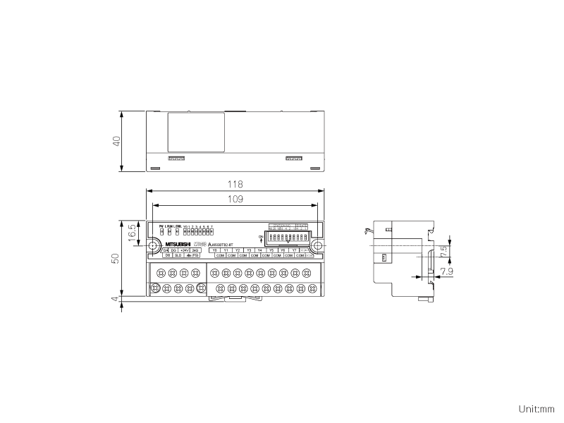 AJ65SBTB3-8D ダウンロード(外形図・CAD) ネットワーク関連製品 
