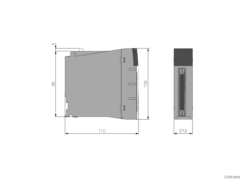 R60DA8-G ダウンロード(外形図・CAD) MELSEC iQ-R シーケンサ MELSEC 