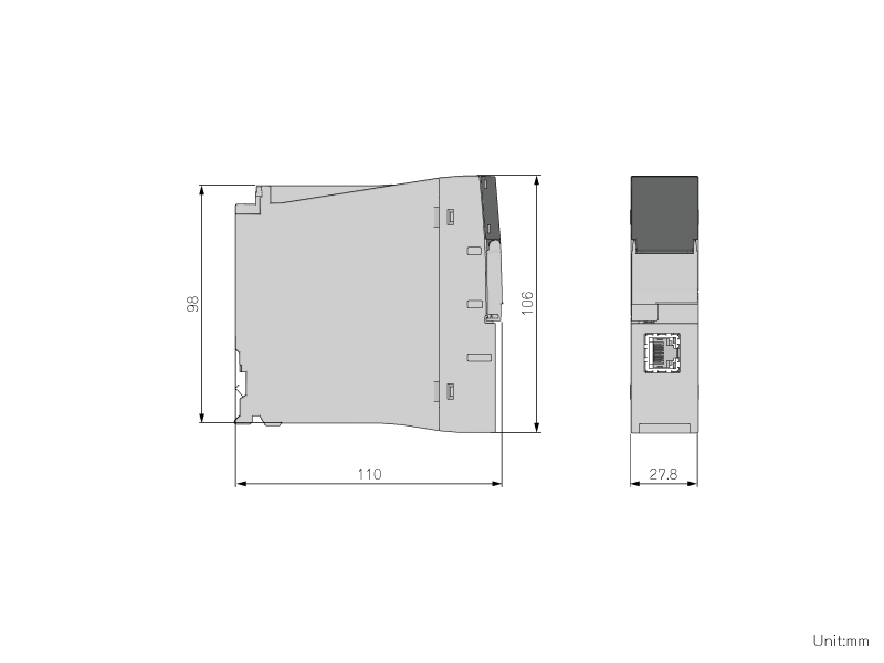 RD81RC96 ダウンロード(外形図・CAD) MELSEC iQ-R シーケンサ MELSEC