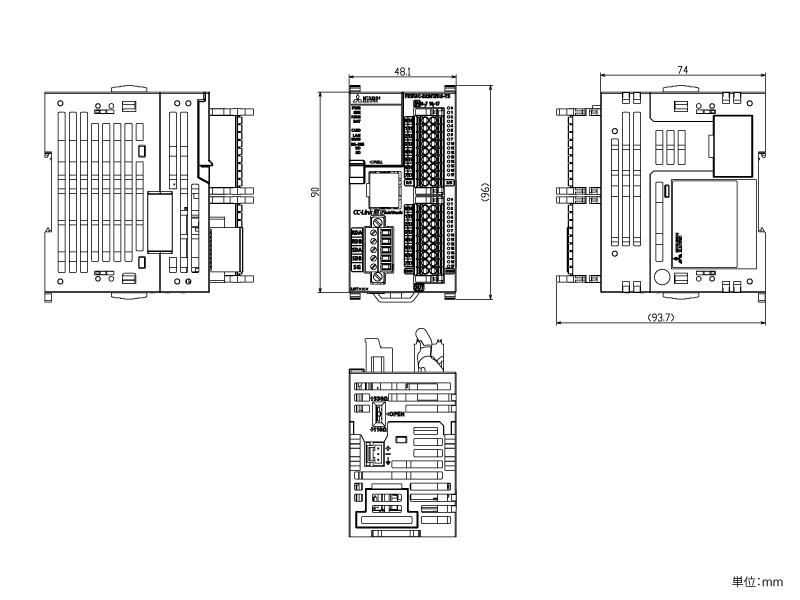 FX5UC-32MT/DS-TS ダウンロード(外形図・CAD) MELSEC iQ-F シーケンサ