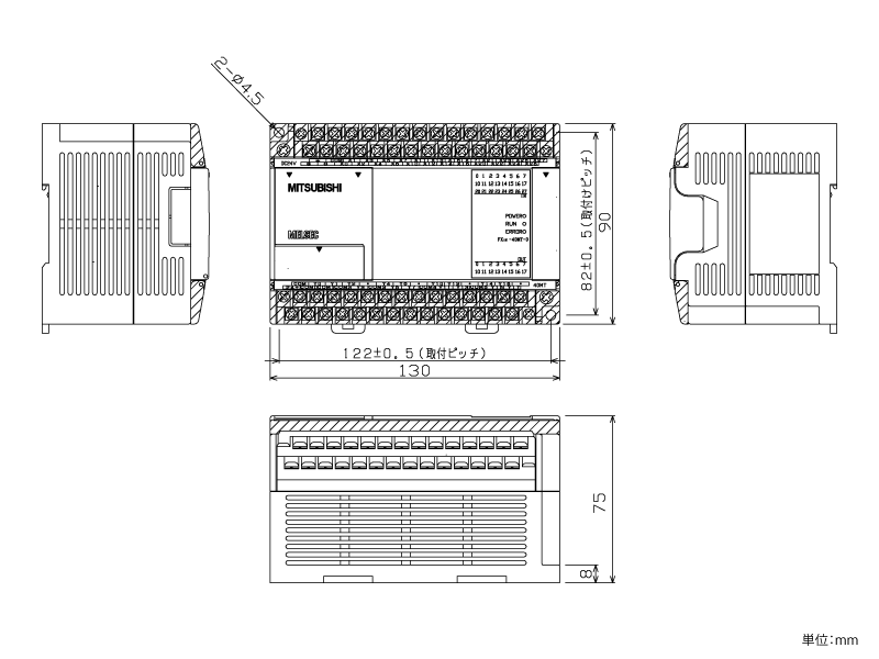 FX1N-40MT-D ダウンロード(外形図・CAD) MELSEC-F シーケンサ MELSEC