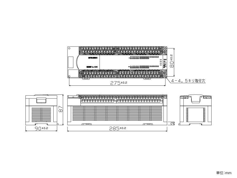 FX2N-80MR ダウンロード(外形図・CAD) MELSEC-F シーケンサ MELSEC 