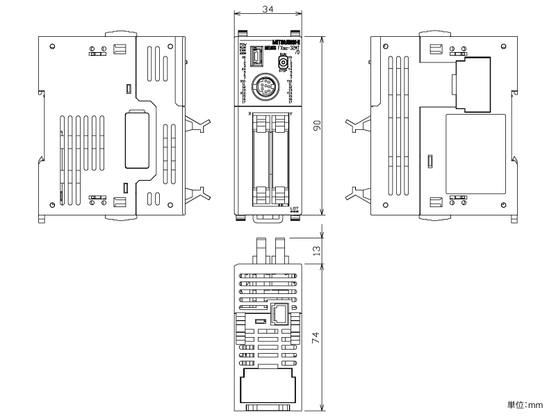 FX3GC-32MT/D ダウンロード(外形図・CAD) MELSEC-F シーケンサ MELSEC 