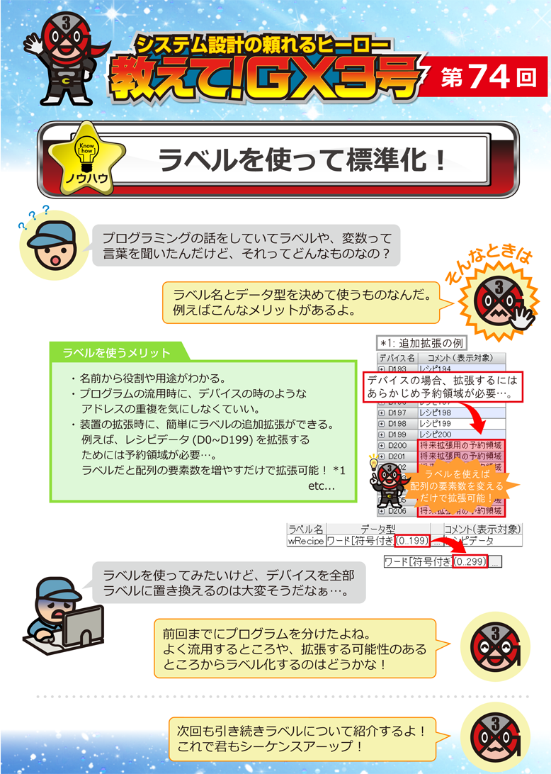 第74回　ラベルを使って標準化！