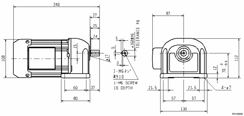 三菱電機 ギヤードモーター GM-S 0.1KW (1：5)