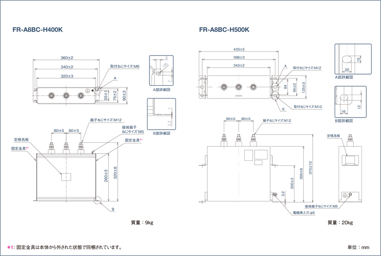 専用フィルタコンデンサ (FR-A8BC)