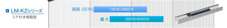 LM-K2シリーズ(コア付)の推力範囲 最大[300-6000] 連続(自冷)[120-2400]