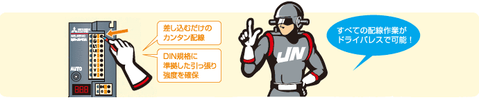 すべての配線作業がドライバレスで可能