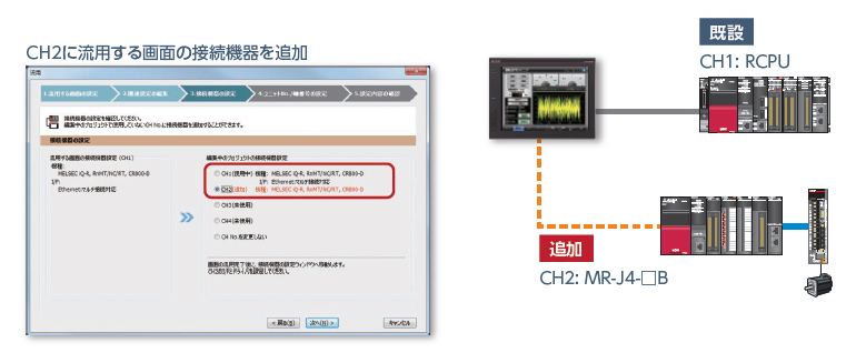 流用作成ウィザード：接続機器の設定