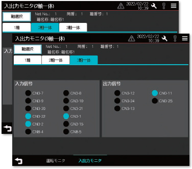 入出力モニタ画面 *多軸用