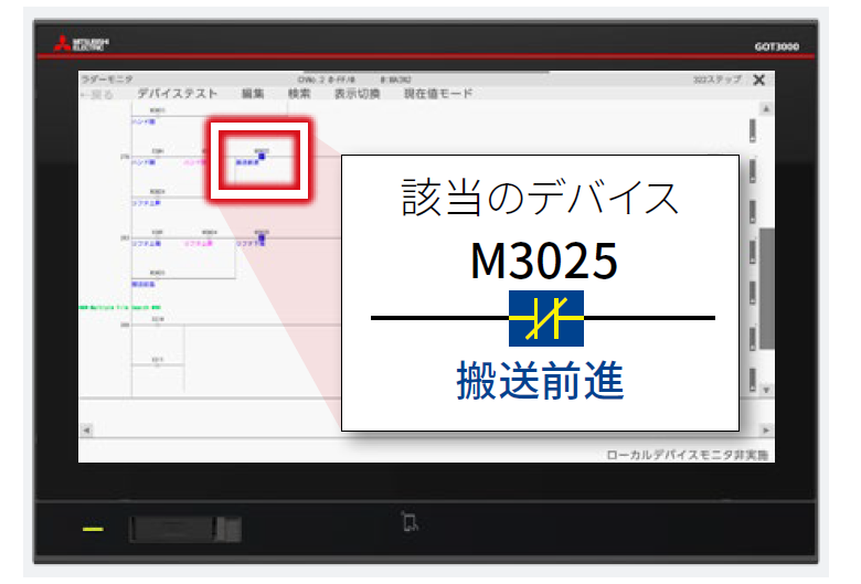 ラダーモニタ画面