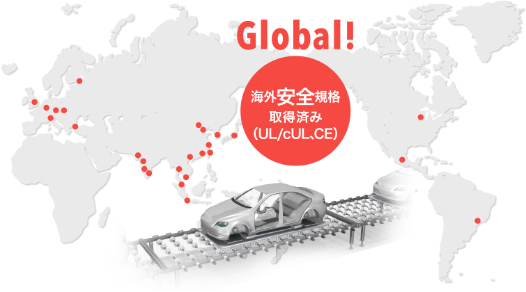 Global! 海外安全規格取得済み（UL/cUL、CE）