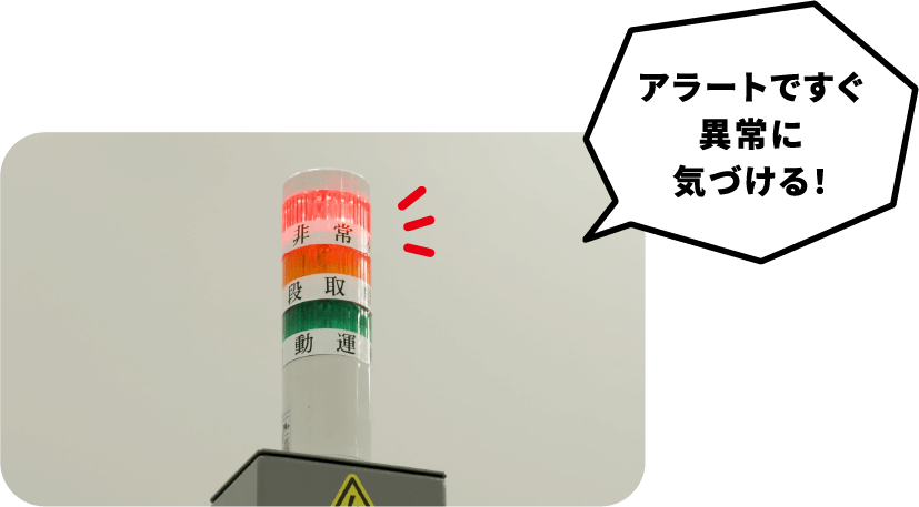 アラートですぐ異常に気づける！