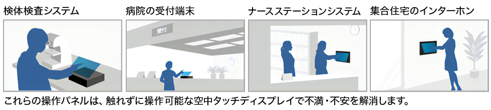 検体検査システム、病院の受付端末、ナースステーションシステム、集合住宅のインターホンなど不満・不安を解消します。