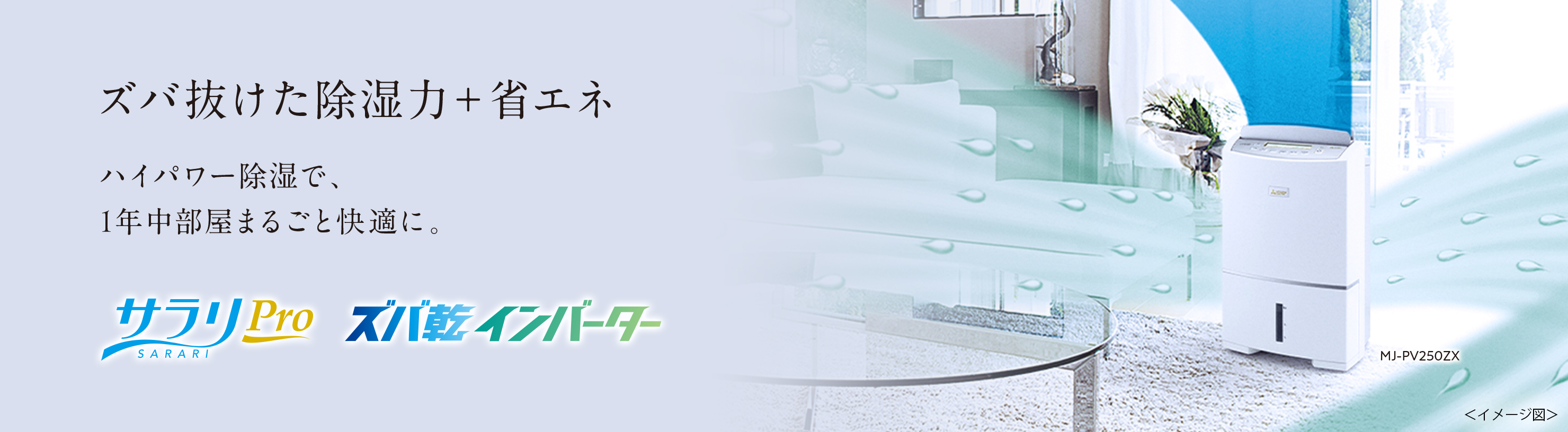 ズバ抜けた除湿力+省エネ