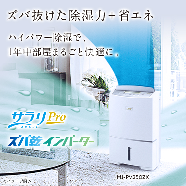 ズバ抜けた除湿力+省エネ